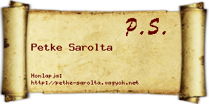 Petke Sarolta névjegykártya